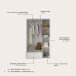 Kleiderschrank >Lepini< in Weiß, Dekorfolie - 117x191x50cm (BxHxT)