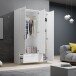 Kleiderschrank >Lepini< in Weiß, Dekorfolie - 117x191x50cm (BxHxT)