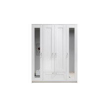 Kleiderschrank >Lepini< in Weiß, Dekorfolie - 156x191x50cm (BxHxT)