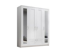 Kleiderschrank >Lepini< in Weiß, Dekorfolie -...