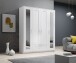 Kleiderschrank >Lepini< in Weiß, Dekorfolie - 156x191x50cm (BxHxT)