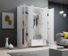 Kleiderschrank >Lepini< in Weiß, Dekorfolie - 156x191x50cm (BxHxT)