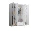 Kleiderschrank >Lepini< in Weiß, Dekorfolie - 156x191x50cm (BxHxT)