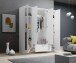 Kleiderschrank >Lepini< in Weiß, Dekorfolie - 156x191x50cm (BxHxT)
