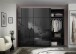 Schwebetürenschrank >Minda< in Schwarz, Melamin + Glas - 270x225x62cm (BxHxT)