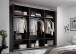 Schwebetürenschrank >Minda< in Schwarz, Melamin + Glas - 270x225x62cm (BxHxT)