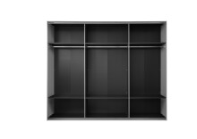 Schwebetürenschrank >Minda< in Weiß, Melamin + Glas - 270x225x62cm (BxHxT)