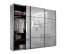 Schwebetürenschrank >Minda< in Weiß, Melamin + Glas - 270x225x62cm (BxHxT)