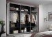 Schwebetürenschrank >Minda< in Weiß, Melamin + Glas - 270x225x62cm (BxHxT)