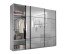 Schwebetürenschrank >Minda< in Weiß, Melamin + Glas - 270x225x62cm (BxHxT)