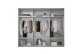 Schwebetürenschrank >Minda< in Weiß, Melamin + Glas - 270x225x62cm (BxHxT)