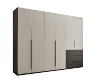 Kleiderschrank >Nuka< in Grau, Dekorfolie -...