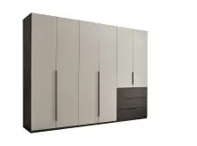 Kleiderschrank >Nuka< in Grau, Dekorfolie -...