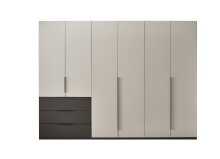 Kleiderschrank >Nuka< in Grau, Dekorfolie - 300x225,5x60cm (BxHxT)