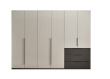 Kleiderschrank >Nuka< in Grau, Dekorfolie - 300x225,5x60cm (BxHxT)