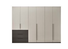 Kleiderschrank >Nuka< in Grau, Dekorfolie - 300x225,5x60cm (BxHxT)