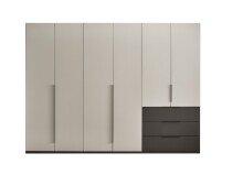 Kleiderschrank >Nuka< in Grau, Dekorfolie - 300x225,5x60cm (BxHxT)