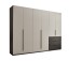 Kleiderschrank >Nuka< in Grau, Dekorfolie - 300x225,5x60cm (BxHxT)
