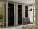Kleiderschrank >Nuka< in Grau, Dekorfolie - 300x225,5x60cm (BxHxT)