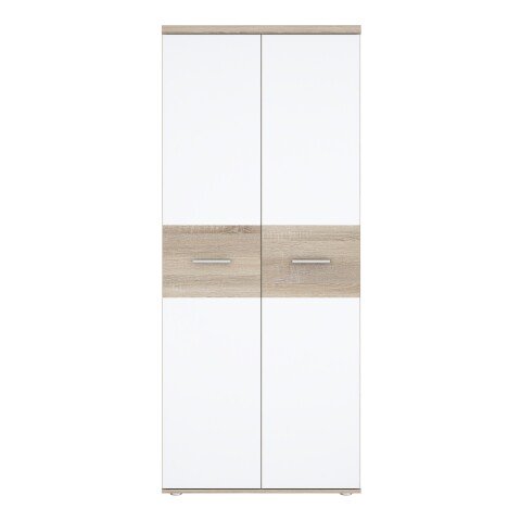 Kleiderschrank >WINNIE< in Sonoma Eiche / Weiss - 79,9x188,6x52,7cm (BxHxT)
