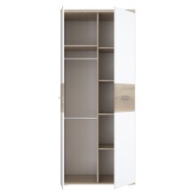 Kleiderschrank >WINNIE< in Sonoma Eiche / Weiss - 79,9x188,6x52,7cm (BxHxT)