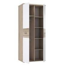 Kleiderschrank >WINNIE< in Sonoma Eiche / Weiss - 79,9x188,6x52,7cm (BxHxT)