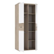 Kleiderschrank >WINNIE< in Sonoma Eiche / Weiss - 79,9x188,6x52,7cm (BxHxT)