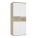 Kleiderschrank >WINNIE< in Sonoma Eiche / Weiss - 79,9x188,6x52,7cm (BxHxT)