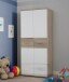 Kleiderschrank >WINNIE< in Sonoma Eiche / Weiss - 79,9x188,6x52,7cm (BxHxT)