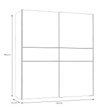 Kleiderschrank >WINNIE< in Old Wood Vintage / Betonoptik Dunkelgrau - 170,3 x 190,5 x 61,2 cm