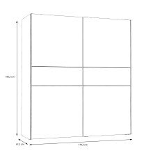 Kleiderschrank >WINNIE< in Old Wood Vintage / Betonoptik Dunkelgrau - 170,3 x 190,5 x 61,2 cm