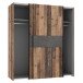 Kleiderschrank >WINNIE< in Old Wood Vintage / Betonoptik Dunkelgrau - 170,3 x 190,5 x 61,2 cm