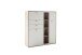 Highboard >SANTERNO< 2 Türen, 2 Schübe, Fächer, Soft withe / Eiche Dekor - 124x133x37 BxHxT