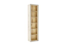 Vitrine >SANTERNO< 1 Tür, 6 Fächer, in Viking Eiche Dekor - 50x197x32 (BxHxT)