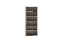 Stauraumvitrine >SANTERNO< 2 Türen, 12 Fächer, Soft withe/ Viking Eiche Dekor - 78x197x37 (BxHxT)
