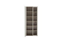 Stauraumvitrine >SANTERNO< 2 Türen, 12 Fächer, Soft withe/ Viking Eiche Dekor - 78x197x37 (BxHxT)