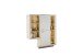 Highboard >SANTERNO< 2 Türen, in Soft withe / Viking Eiche Dekor - 124x140x37 (BxHxT)