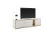 Lowboard >SANTERNO< 2 Schübe, 1 Tür, Soft withe / Viking Eiche Dekor - 199x53x50 (BxHxT)
