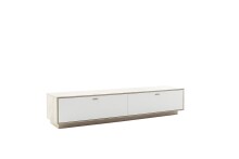 Lowboard >SANTERNO< 2 Schübe, 80 Zoll, Soft withe / Viking Eiche Dekor - 210x44x50 (BxHxT)