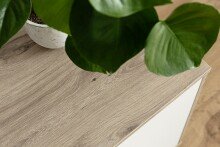 Lowboard >SANTERNO< 2 Schübe, 80 Zoll, Soft withe / Viking Eiche Dekor - 210x44x50 (BxHxT)
