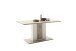 Säulen-Esstisch >SANTERNO< in Viking Eiche Dekor / Soft withe - 160x77x90 (BxHxT)