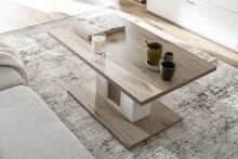 Couchtisch >SANTERNO< in Viking Ecihe Dekor / Soft White - 95x45x55 (BxHxT)