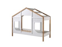 Hausbett >Hausbett< in Oak/Weiß, Holzwerkstoff - 210x170x97cm (BxHxT)