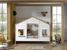 Hausbett >Hausbett< in Oak/Weiß, Holzwerkstoff - 210x170x97cm (BxHxT)