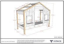 Hausbett >Hausbett< in Oak/Weiß, Holzwerkstoff - 210x170x97cm (BxHxT)