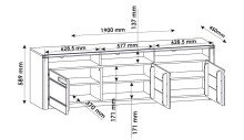 Wohnwand >Nature One< (3-teilig) Kernbuche teilmassiv - 320x170x45cm (BxHxT)
