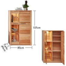 Wohnwand >Nature One< (3-teilig) Kernbuche teilmassiv - 320x170x45cm (BxHxT)