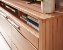 Wohnwand >Nature One< (3-teilig) Kernbuche teilmassiv - 260x170x45cm (BxHxT)