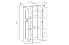 Wohnwand >Nature One< (3-teilig) Kernbuche teilmassiv - 260x170x45cm (BxHxT)