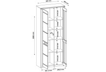 Wohnwand >Nature One< (4-teilig) Kernbuche teilmassiv - 350x203x45cm (BxHxT)
